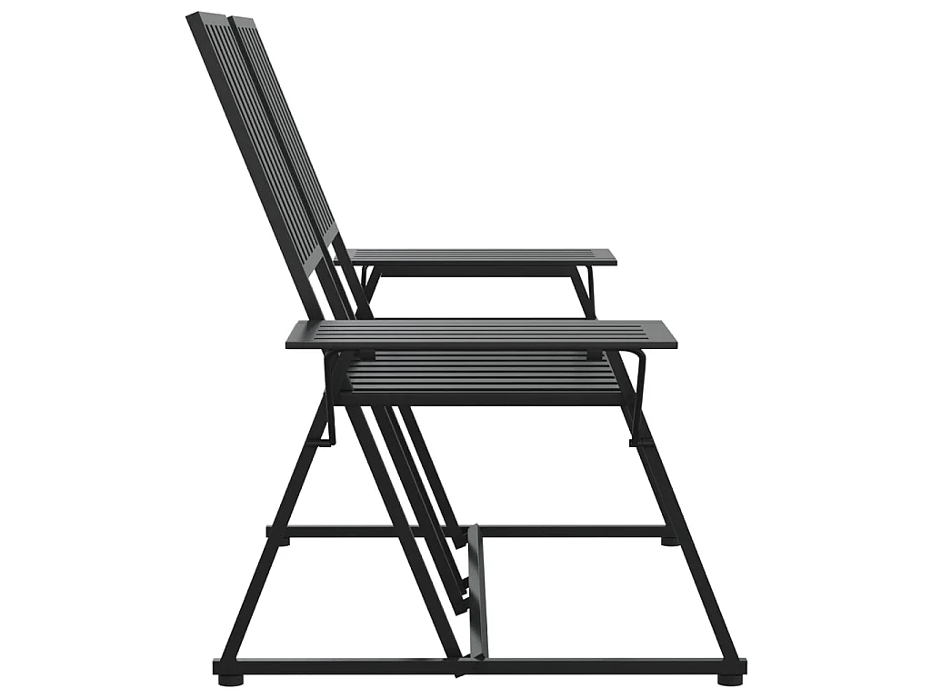 Banc de jardin 2 places 165cm Noir Acier