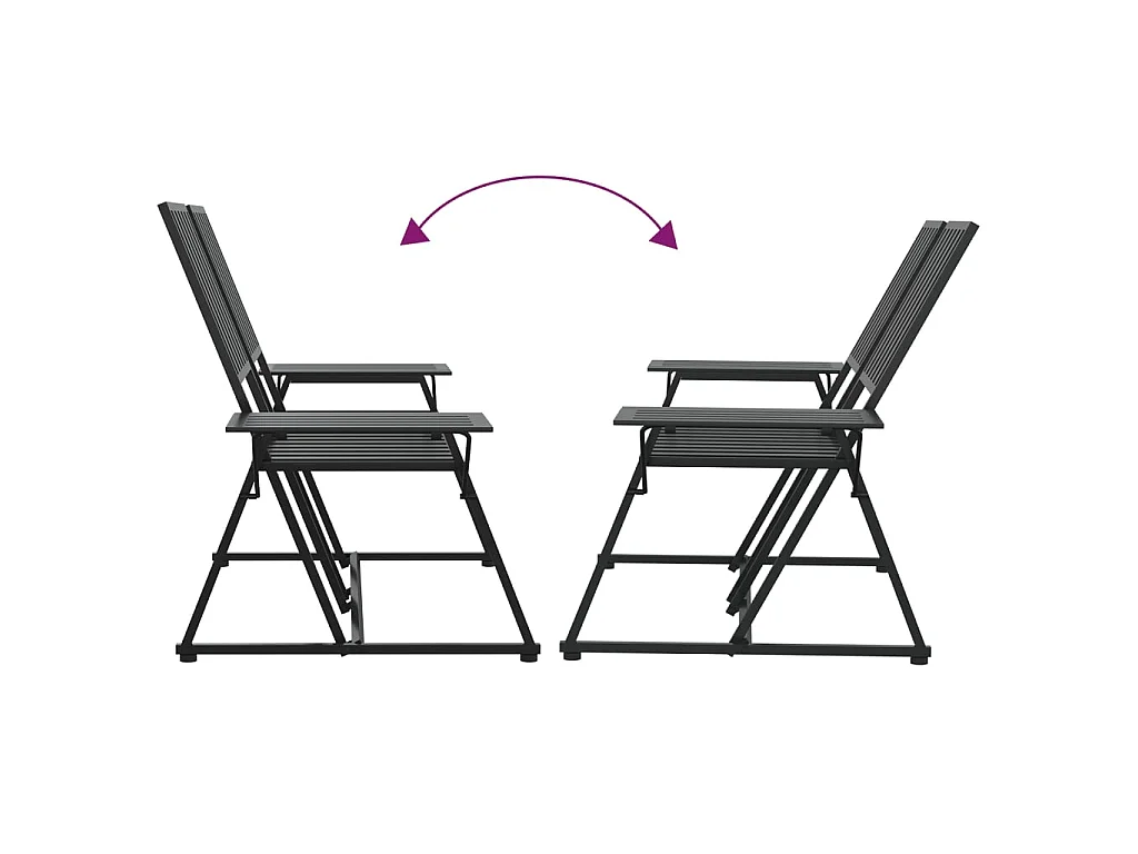 Banc de jardin 2 places 165cm Noir Acier