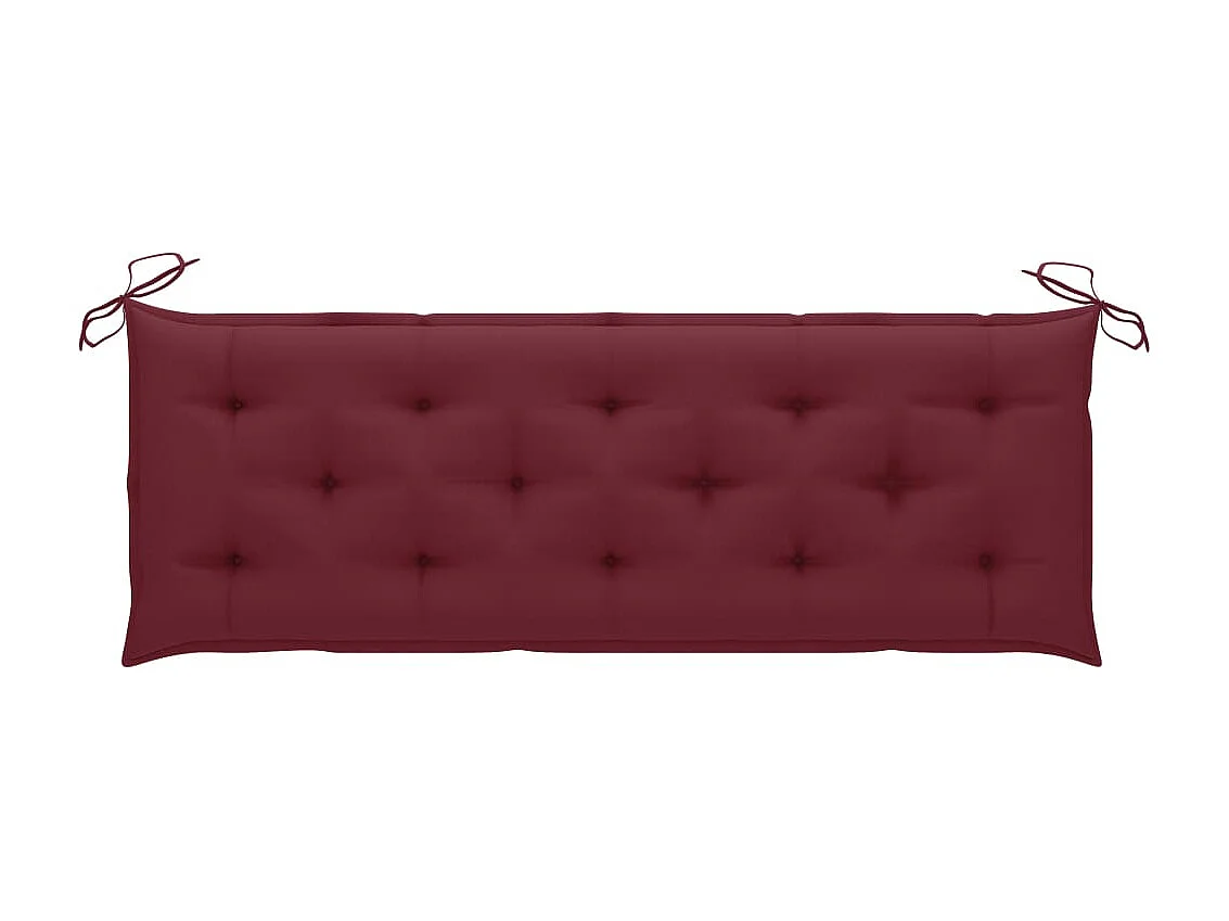 Banc de jardin empilable et coussin 159cm Bois de teck massif 26