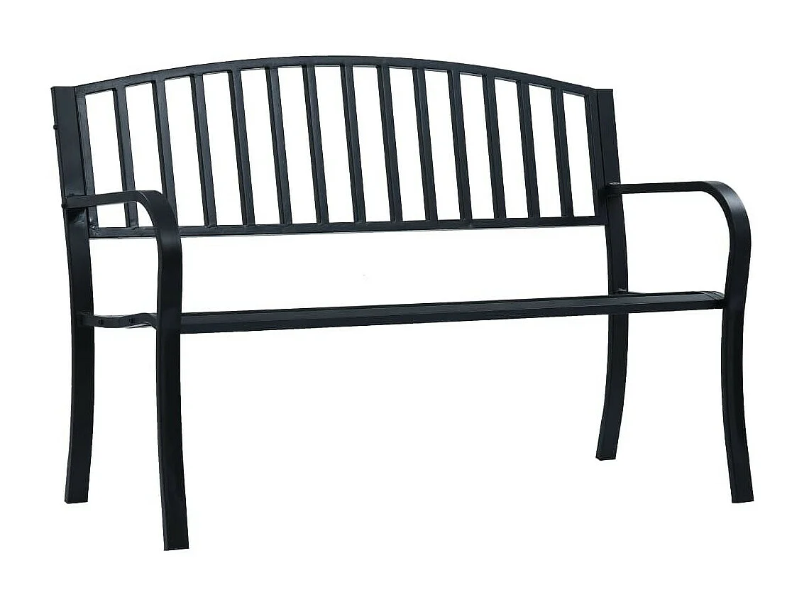 Banc de jardin 125cm Noir Acier