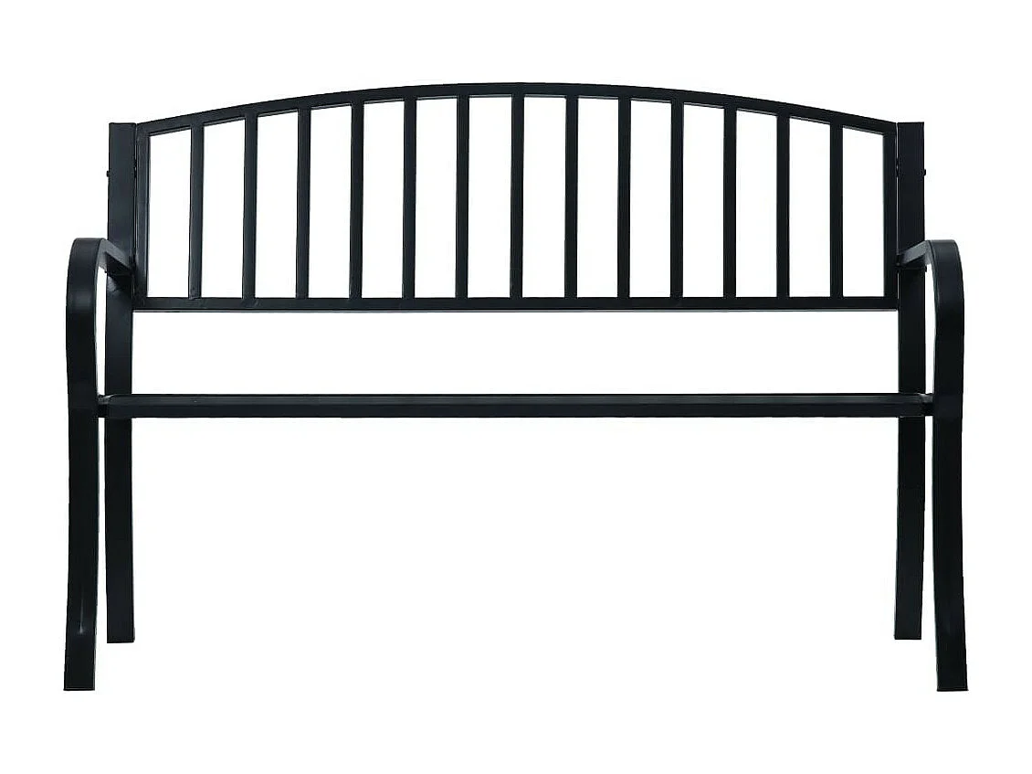 Banc de jardin 125cm Noir Acier