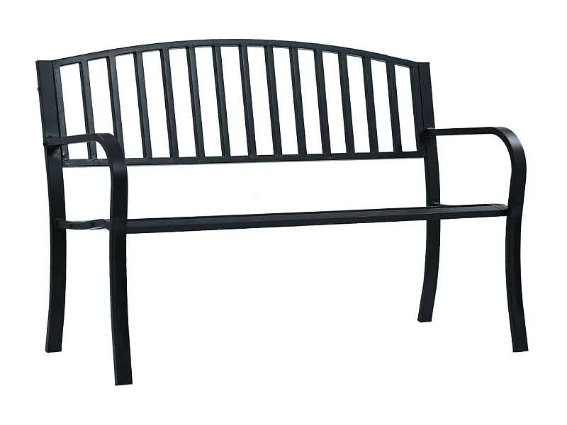Banc de jardin 125cm Noir Acier