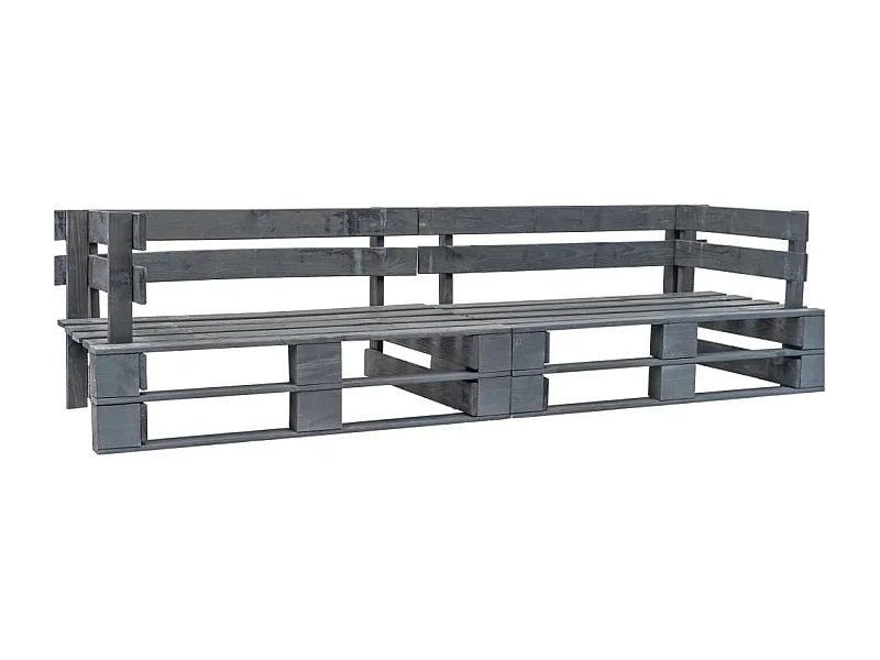 Canapé palette 2 places de jardin Gris Bois