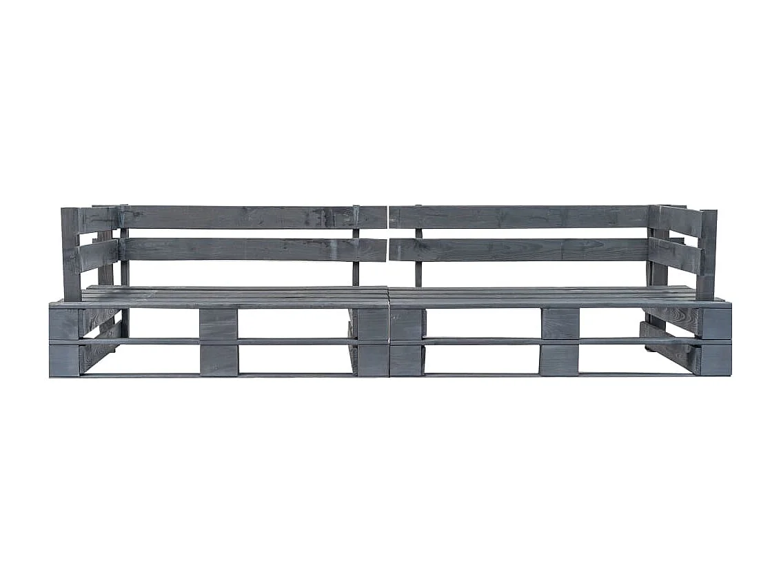 Canapé palette 2 places de jardin Gris Bois