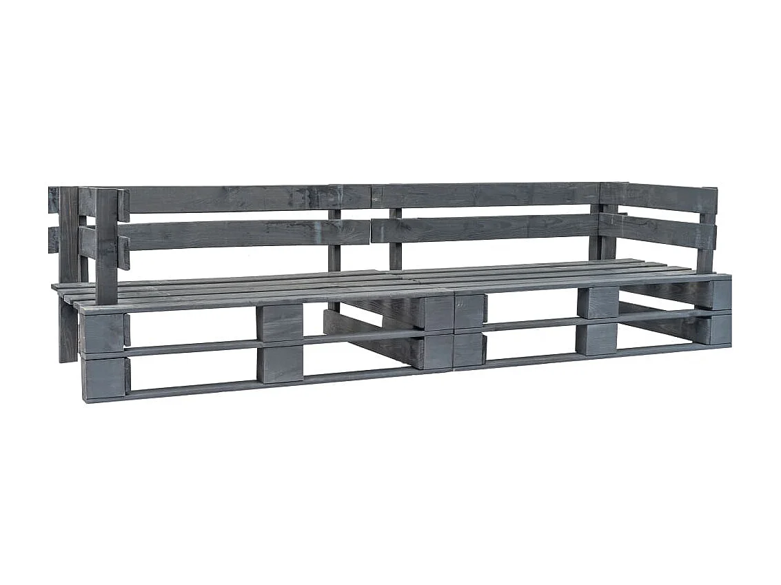 Canapé palette 2 places de jardin Gris Bois