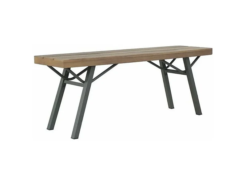 Banc de jardin acacia massif foncé et métal gris Siori