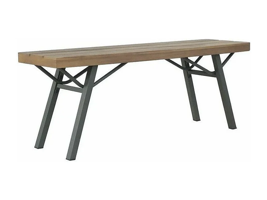 Banc de jardin acacia massif foncé et métal gris Siori