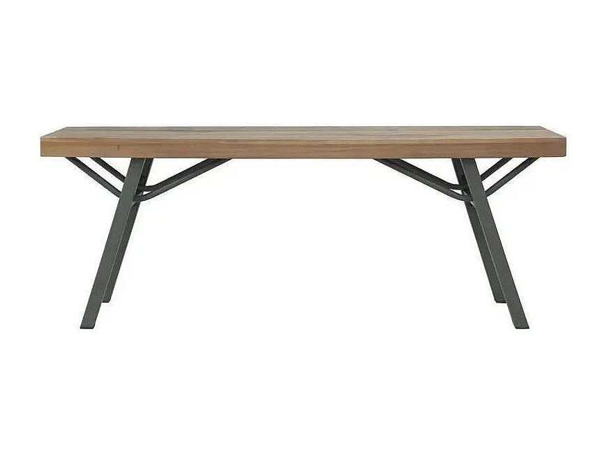 Banc de jardin acacia massif foncé et métal gris Siori