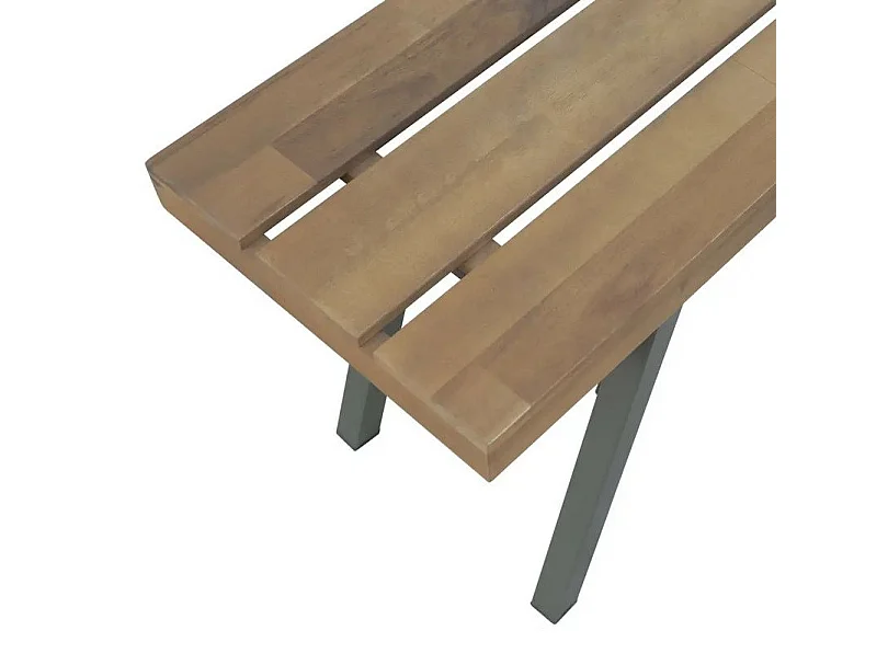 Banc de jardin acacia massif foncé et métal gris Siori