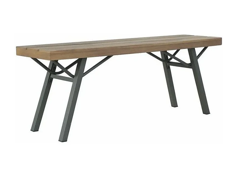 Banc de jardin acacia massif foncé et métal gris Siori