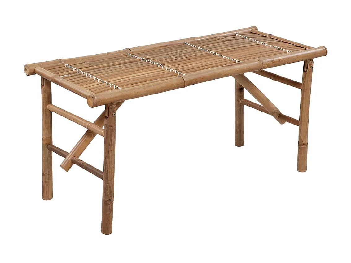 Banc de jardin pliable avec coussin 118cm Bambou 25