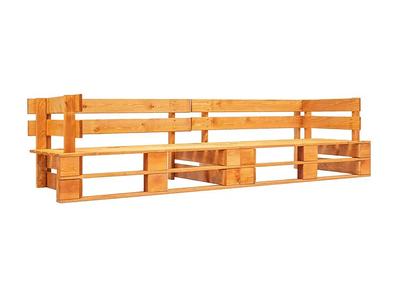 Canapé palette à 2 places de jardin Marron miel Bois