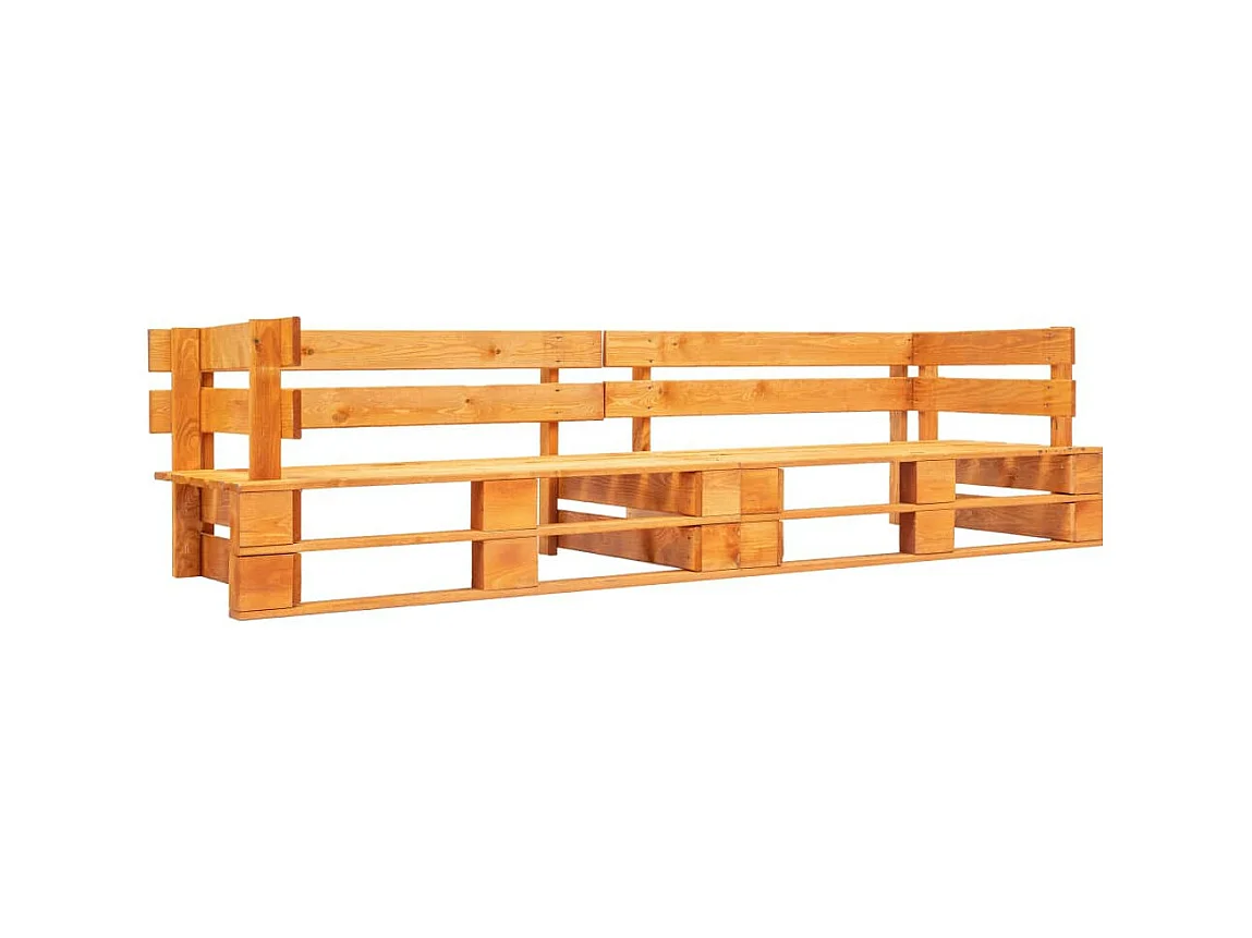Canapé palette à 2 places de jardin Marron miel Bois
