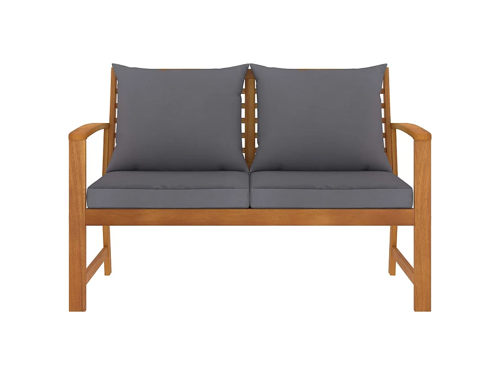 Banc de jardin et coussin gris foncé 120cm Bois solide d'acacia