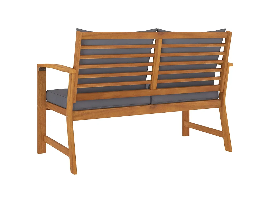 Banc de jardin et coussin gris foncé 120cm Bois solide d'acacia