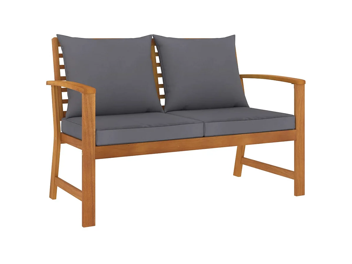 Banc de jardin et coussin gris foncé 120cm Bois solide d'acacia