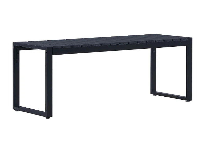 Banc de jardin 120,5cm Panneau PS Noir
