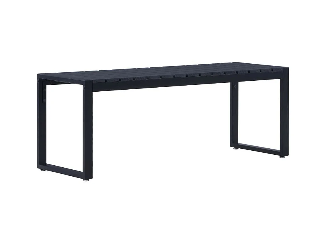 Banc de jardin 120,5cm Panneau PS Noir