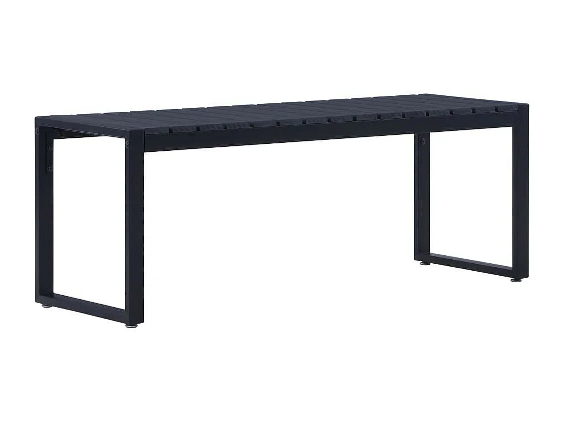 Banc de jardin 120,5cm Panneau PS Noir