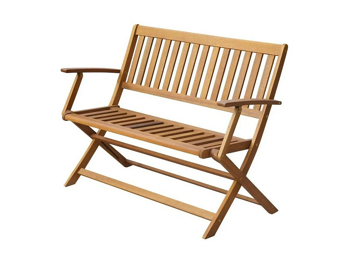 Banc de jardin pliable acacia massif clair Shika 120cm