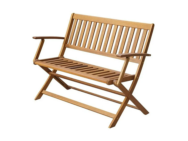 Banc de jardin pliable acacia massif clair Shika 120cm