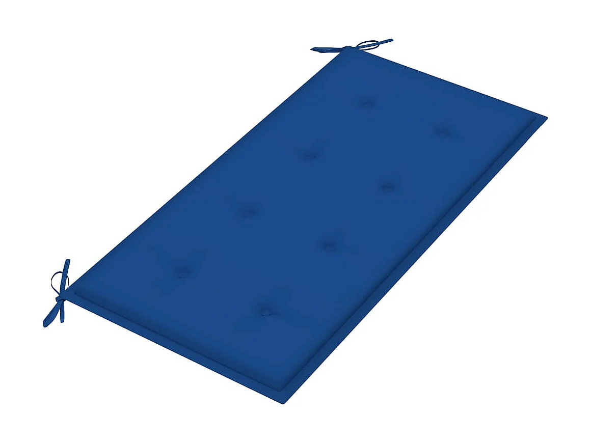 Banc de jardin et coussin bleu royal 112cm Bois de teck massif