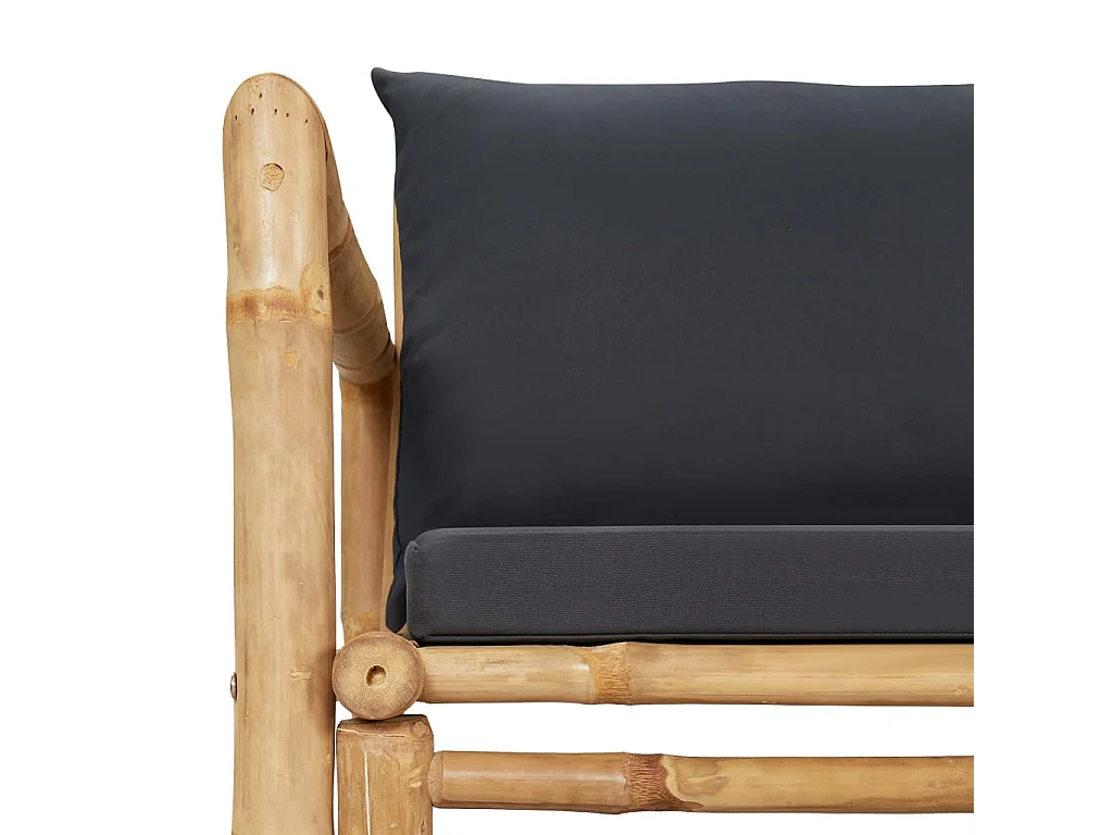 Banc de jardin avec coussins 115cm Bambou