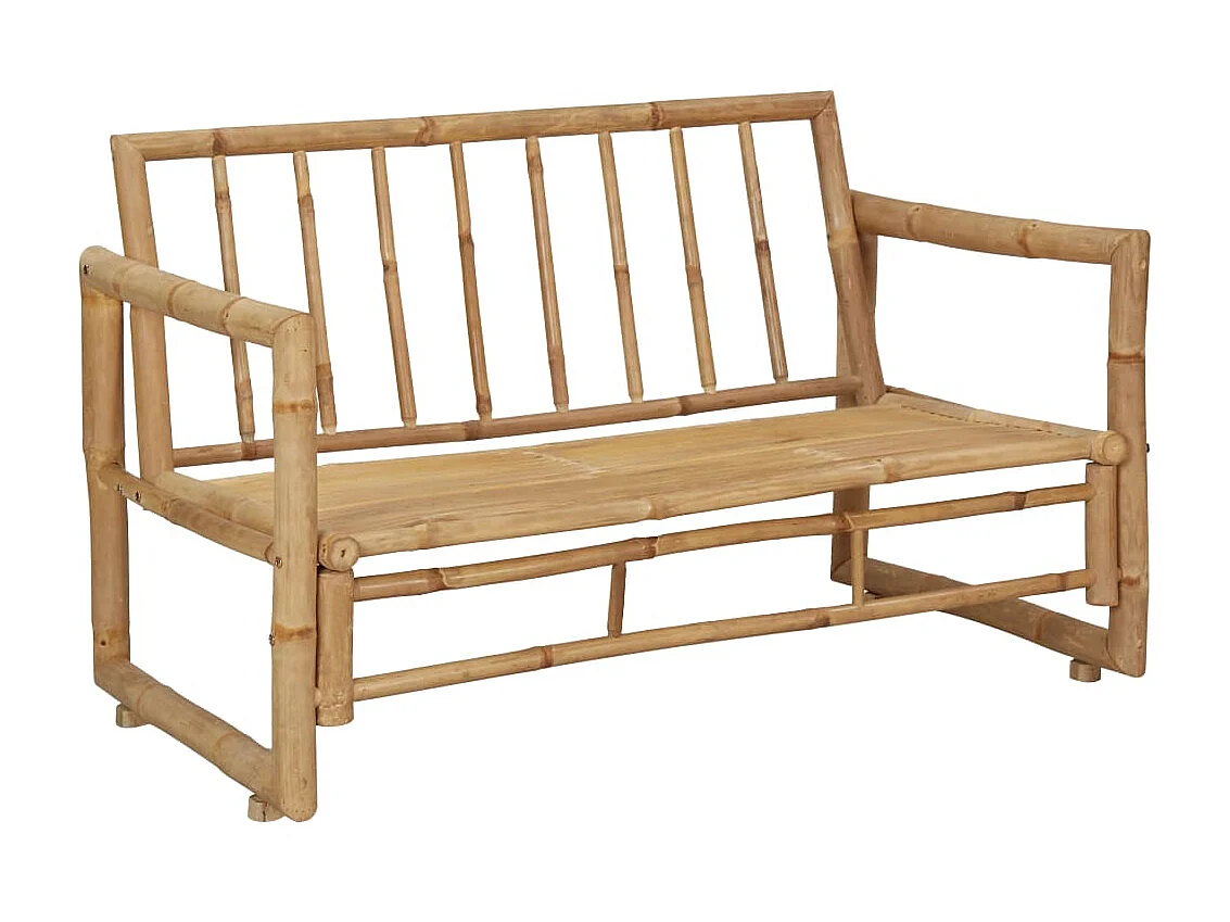 Banc de jardin avec coussins 115cm Bambou