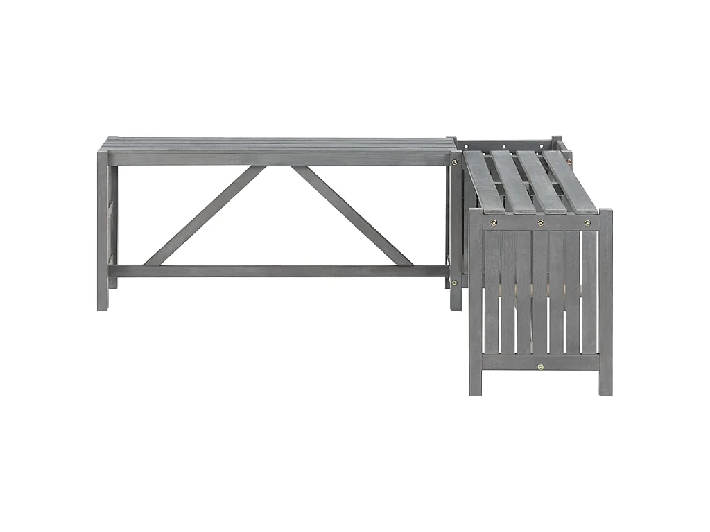 Banc d'angle de jardin et jardinière 117cm Bois d'acacia Gris