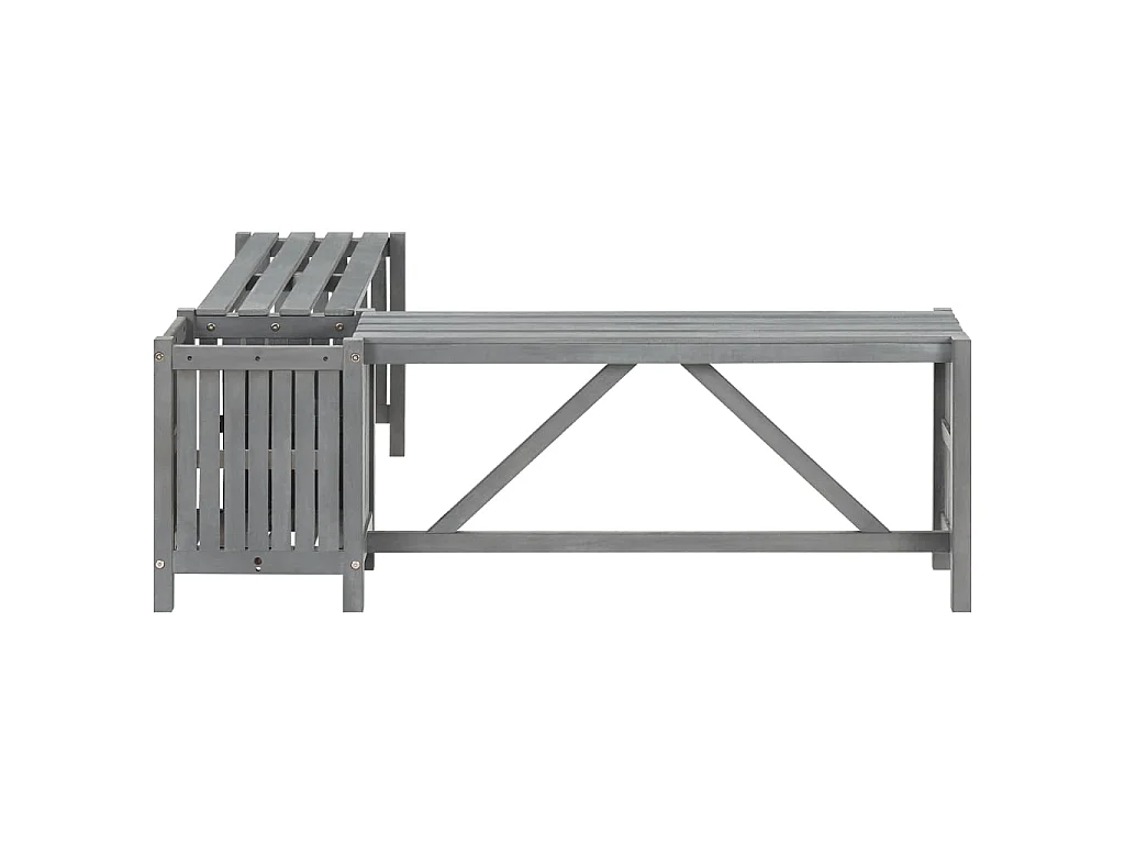 Banc d'angle de jardin et jardinière 117cm Bois d'acacia Gris