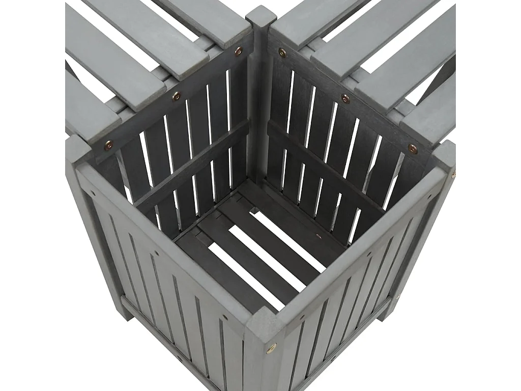 Banc d'angle de jardin et jardinière 117cm Bois d'acacia Gris