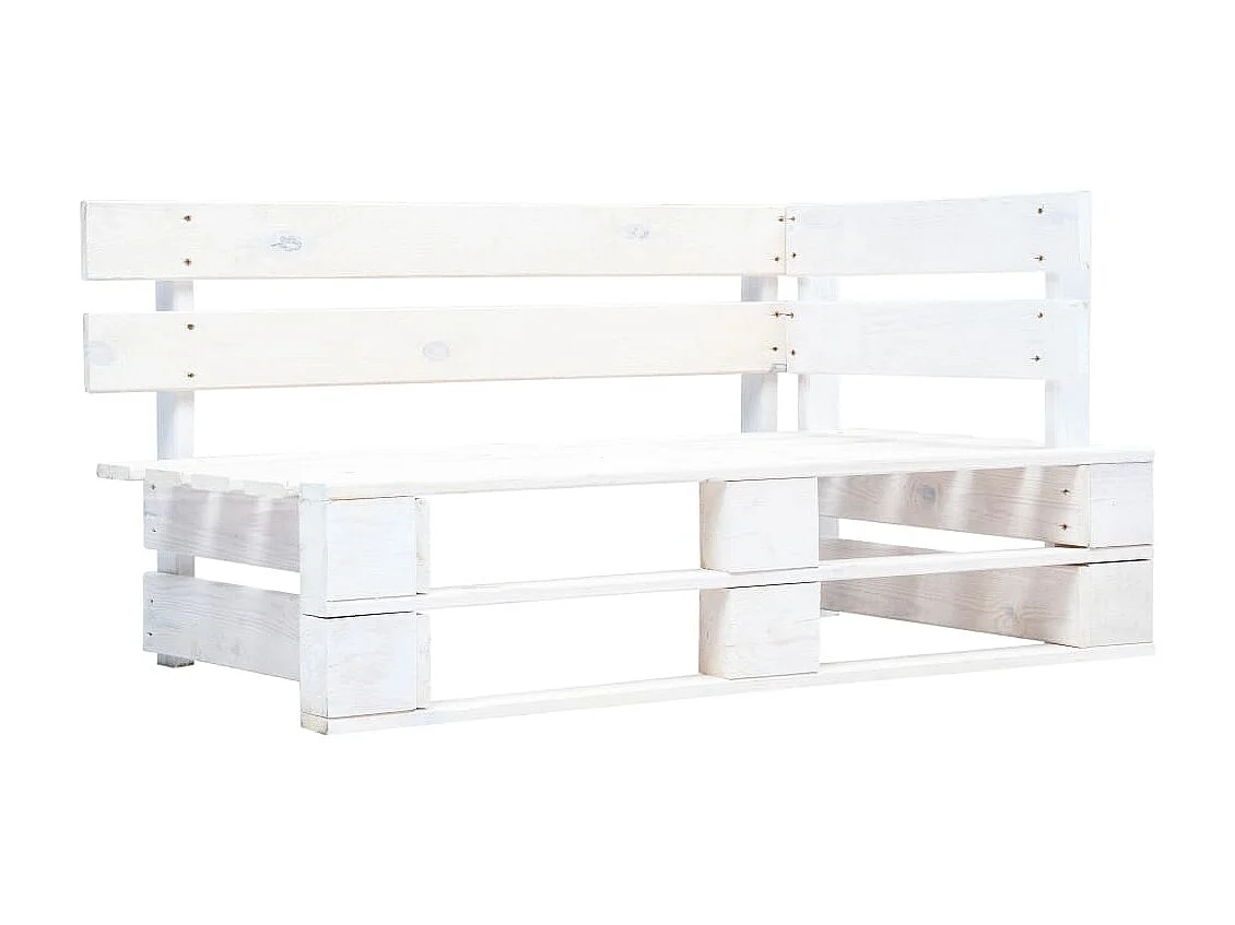 Banc d'angle palette de jardin Bois Blanc