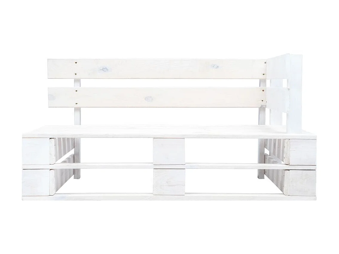 Banc d'angle palette de jardin Bois Blanc