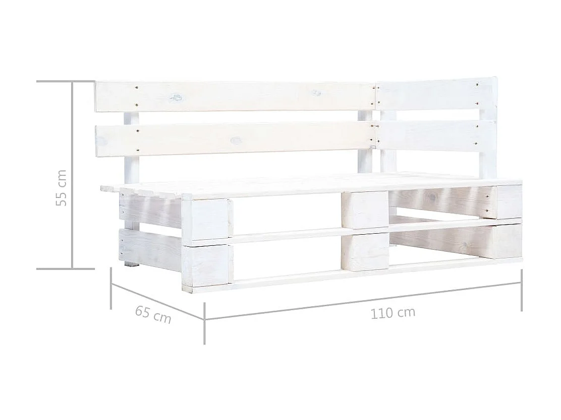 Banc d'angle palette de jardin Bois Blanc