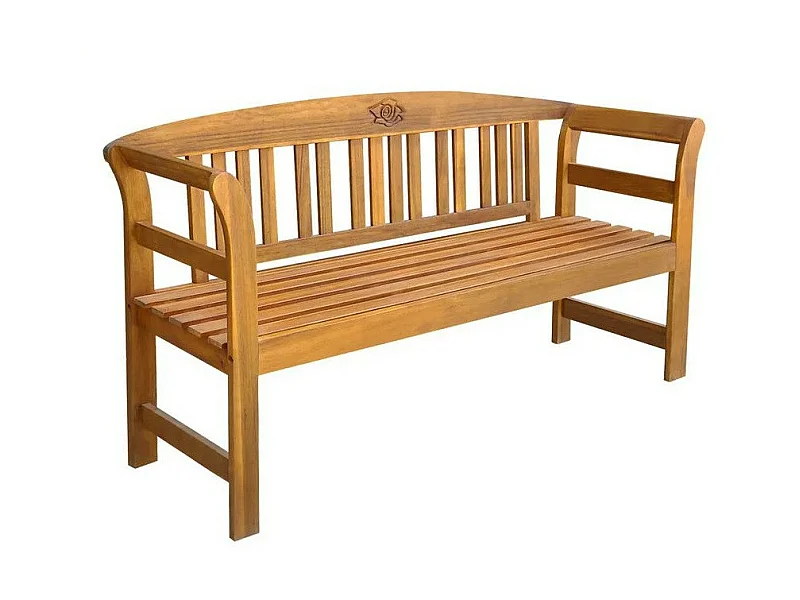 Banc de jardin acacia massif clair Shika 157cm