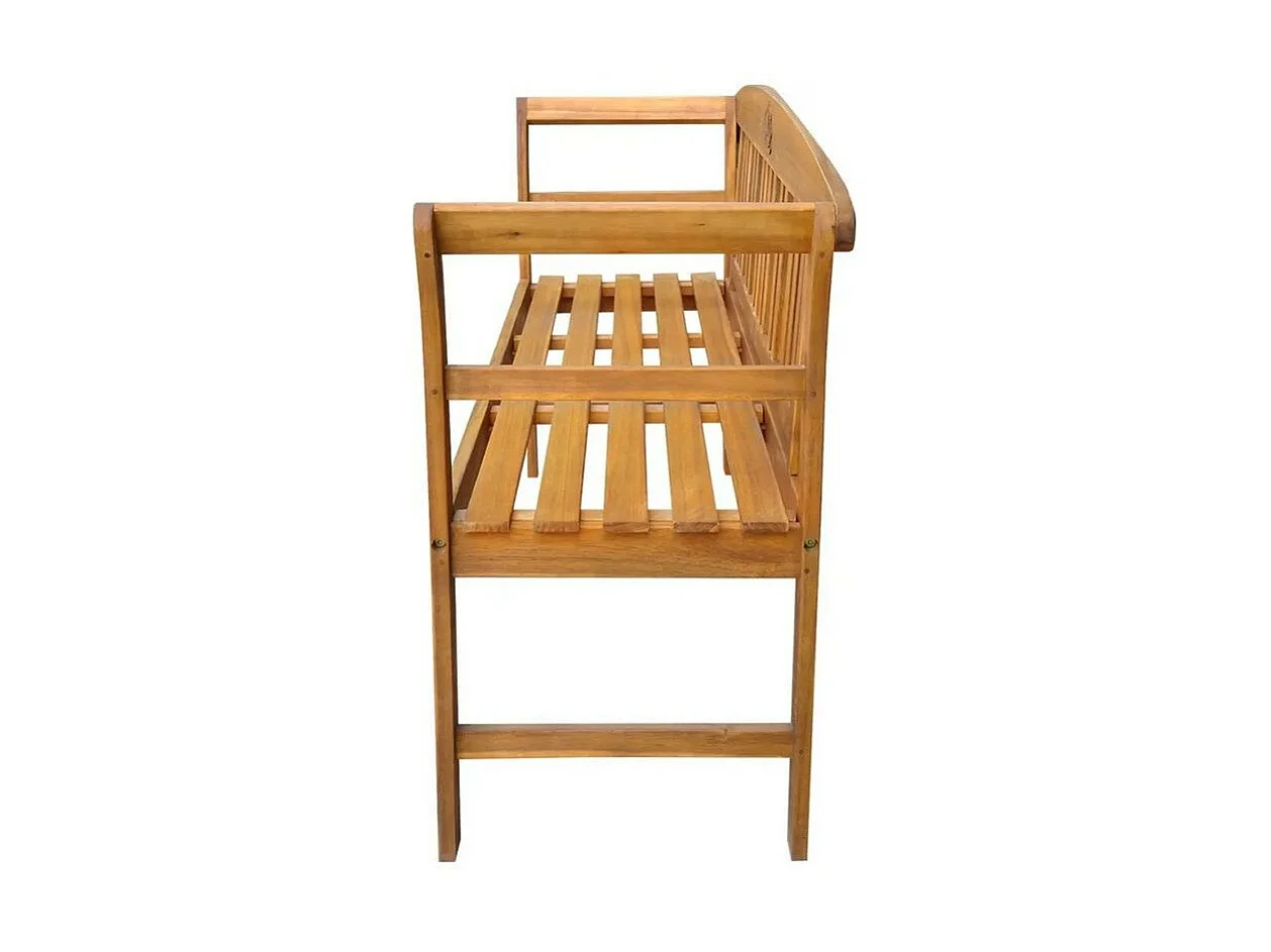 Banc de jardin acacia massif clair Shika 157cm