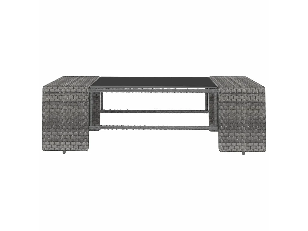 Salon de jardin 4 pcs Résine tressée Gris