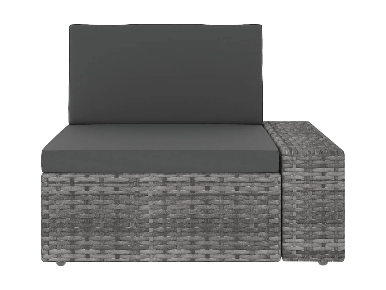 Salon de jardin 4 pcs Résine tressée Gris