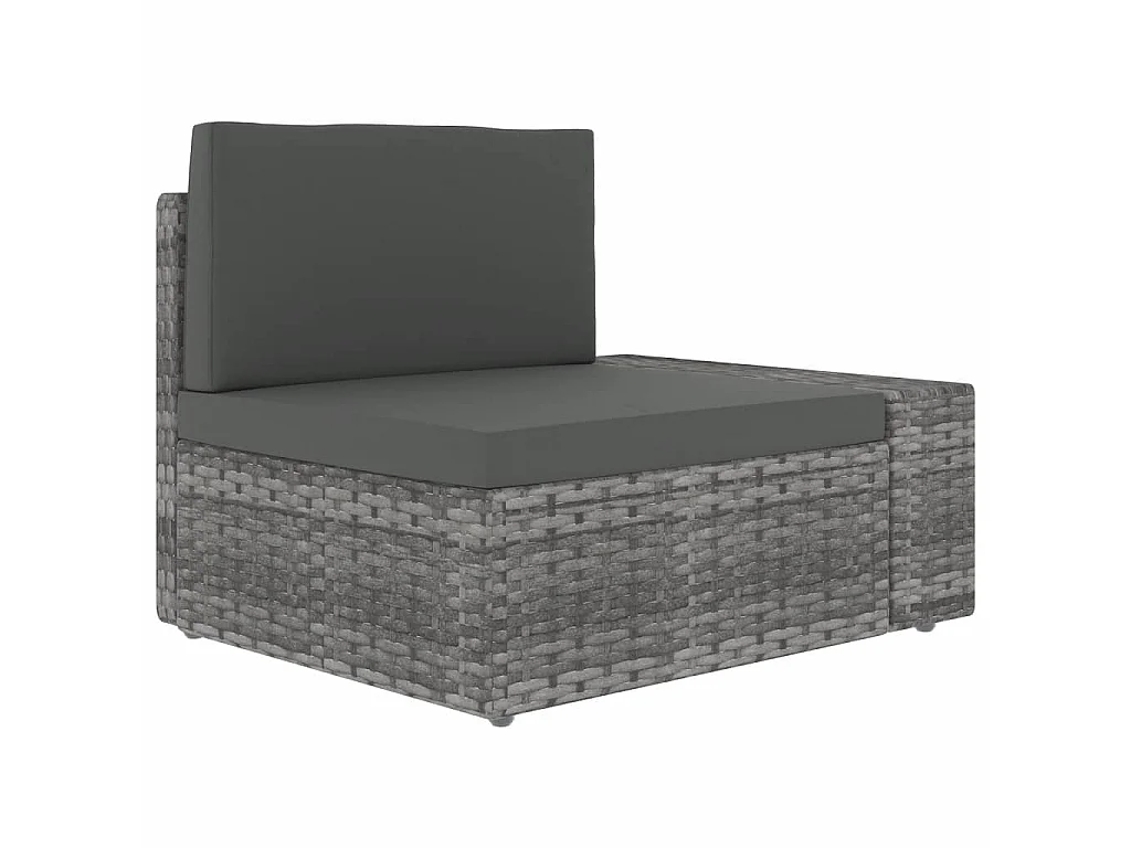 Salon de jardin 4 pcs Résine tressée Gris