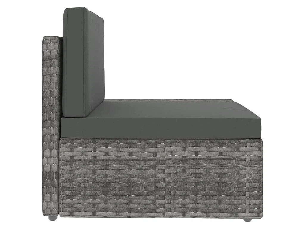 Salon de jardin 4 pcs Résine tressée Gris