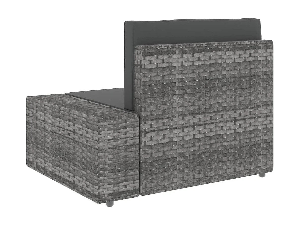 Salon de jardin 4 pcs Résine tressée Gris