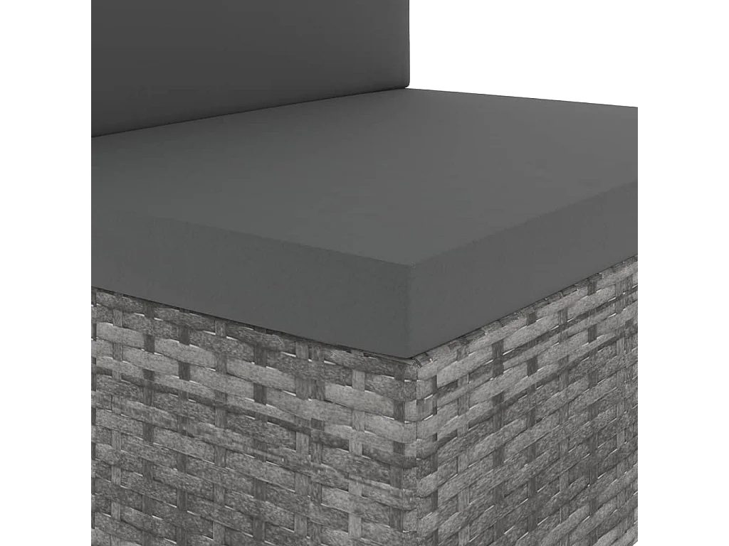 Salon de jardin 4 pcs Résine tressée Gris