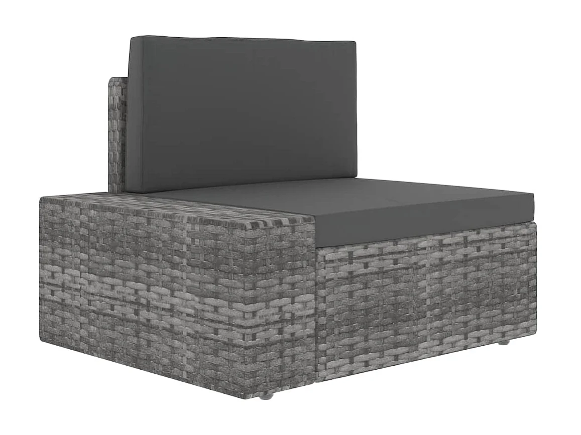 Salon de jardin 4 pcs Résine tressée Gris