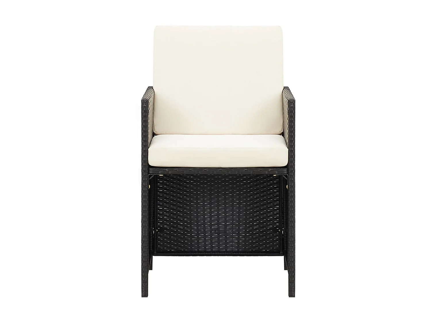 Ensemble à dîner de jardin coussins 17 pcs Noir Résine tressée