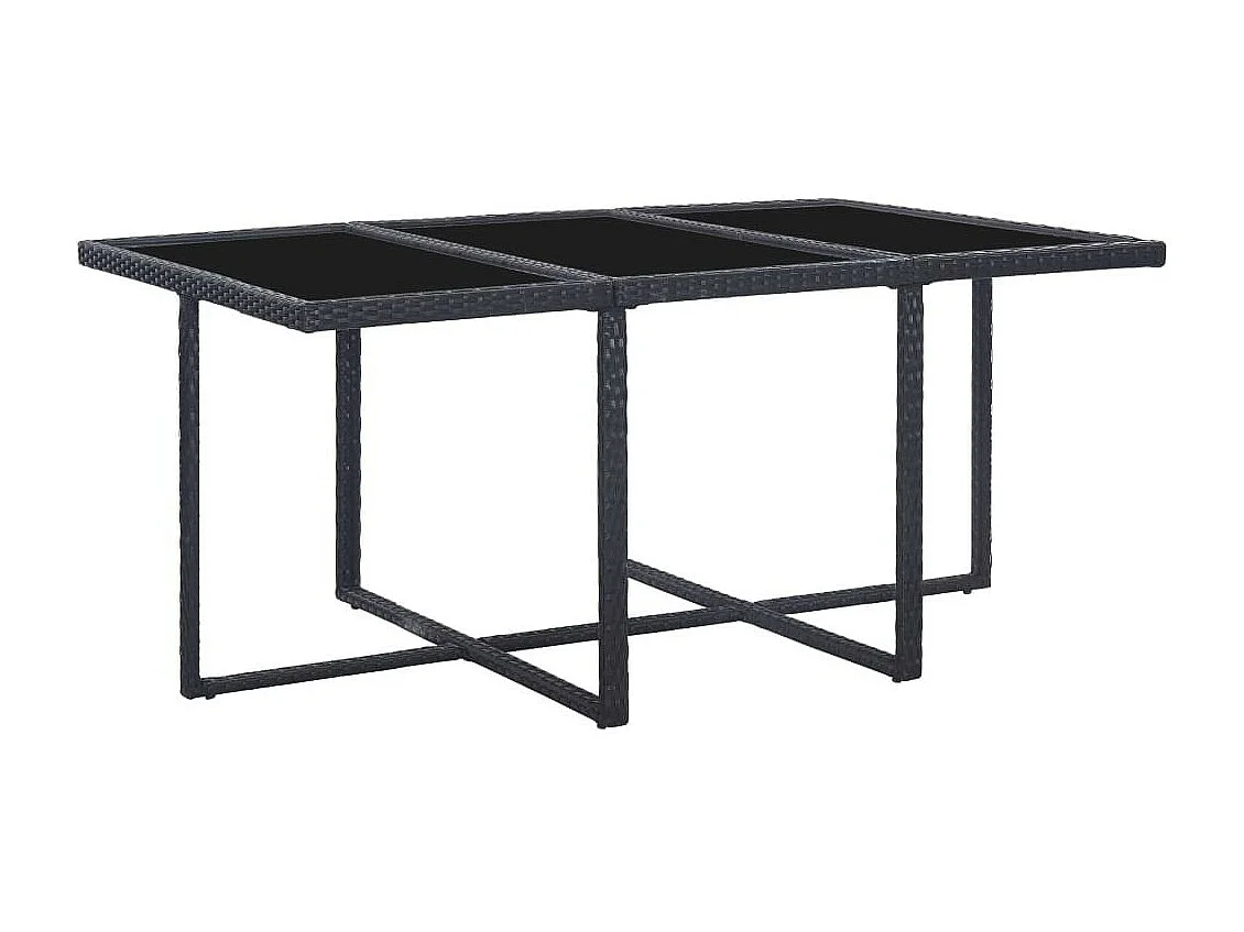 Salon de jardin 11 pcs avec coussins Résine tressée Noir 21