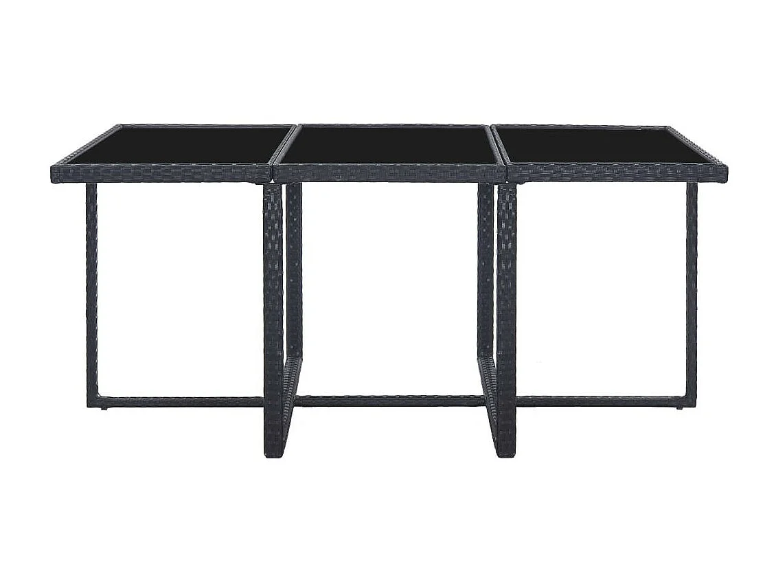 Salon de jardin 11 pcs avec coussins Résine tressée Noir 21