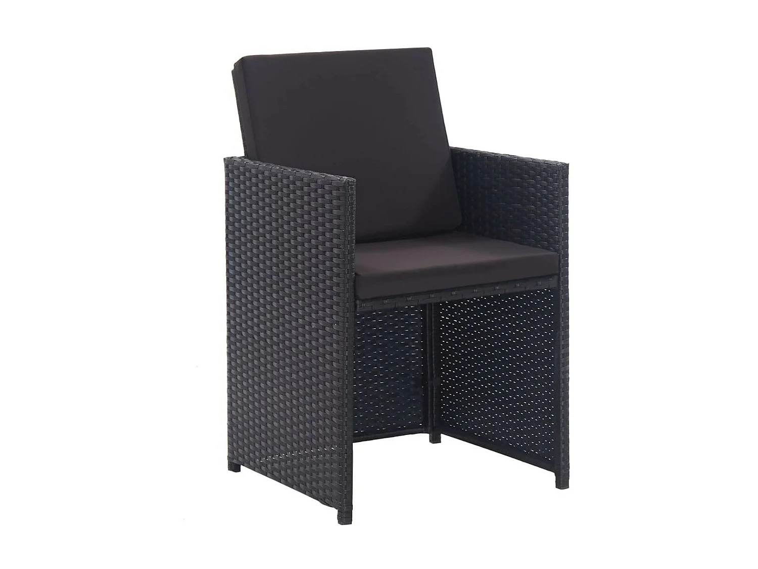 Salon de jardin 11 pcs avec coussins Résine tressée Noir 21