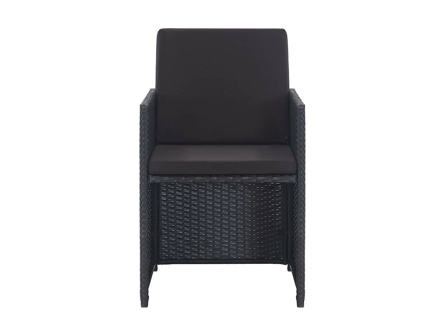 Salon de jardin 11 pcs avec coussins Résine tressée Noir 21