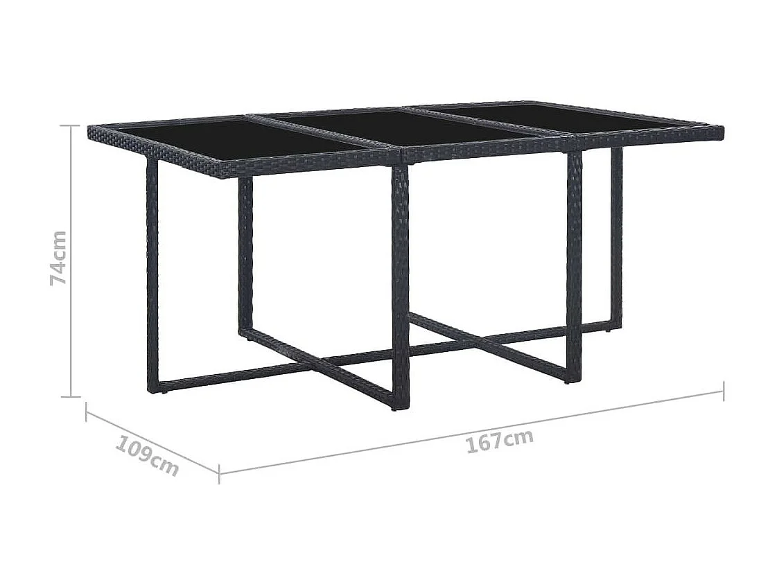 Salon de jardin 11 pcs avec coussins Résine tressée Noir 21