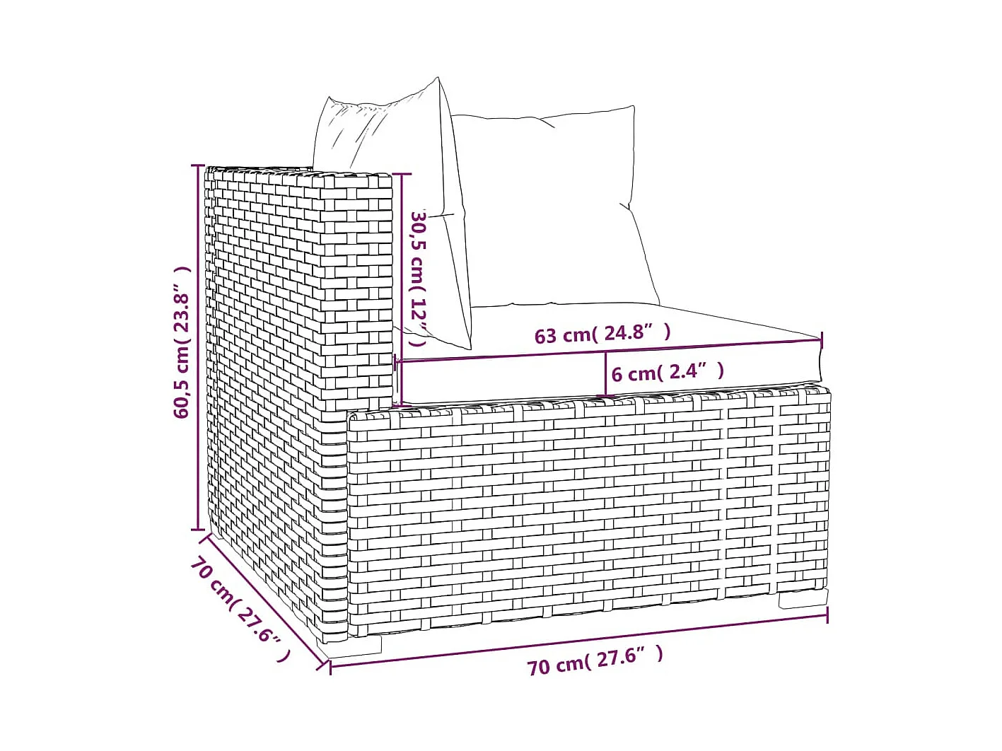 Salon de jardin 5 pcs avec coussins Résine tressée Noir 14